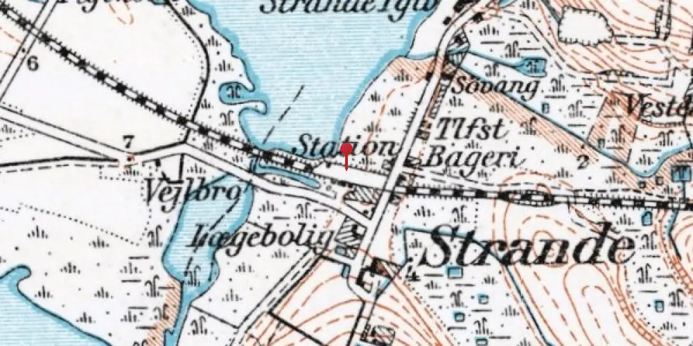 Historisk kort over Strande Trinbræt