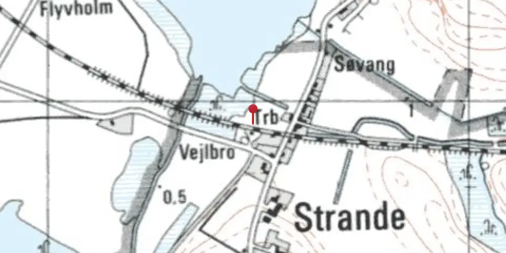 Historisk kort over Strande Trinbræt