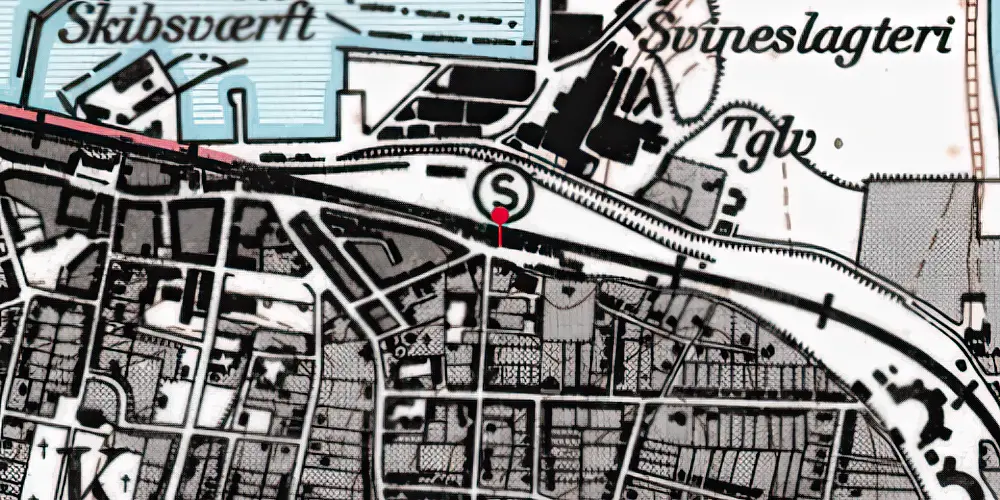 Historisk kort over Struer Station Historisk kort over Struer Station