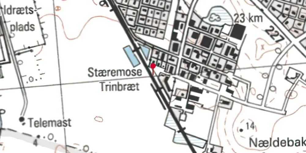 Historisk kort over Stæremosen Trinbræt Historisk kort over Stæremosen Trinbræt