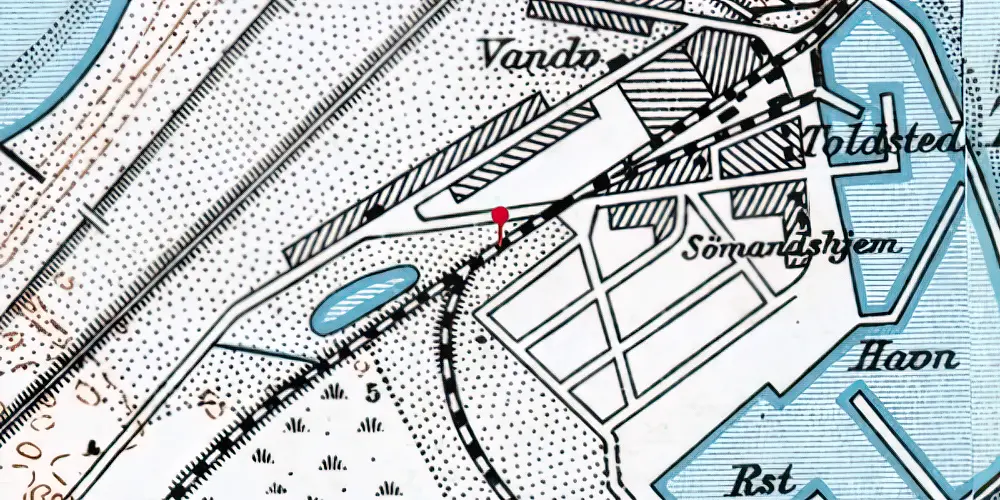 Historisk kort over Thyborøn Havn Trinbræt Historisk kort over Thyborøn Havn Trinbræt