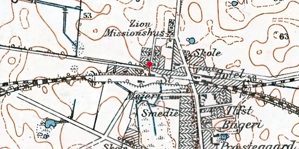 Historisk kort over Hvalsø Station Historisk kort over Hvalsø Station