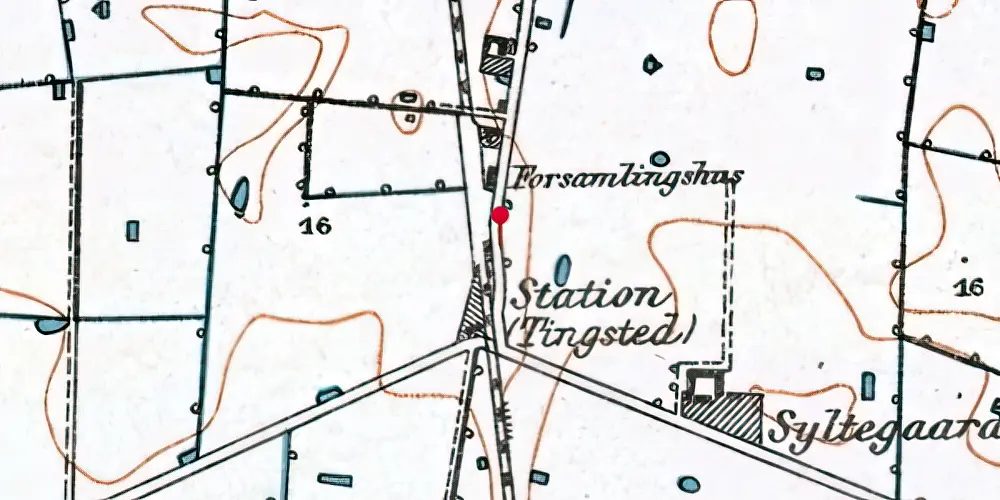 Historisk kort over Tingsted Station [1872-1963]
