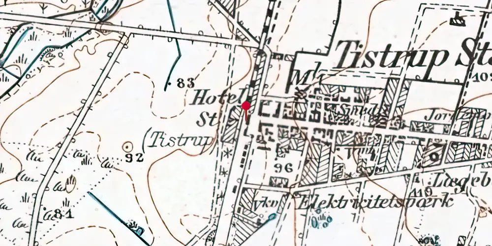 Historisk kort over Tistrup Trinbræt Historisk kort over Tistrup Trinbræt