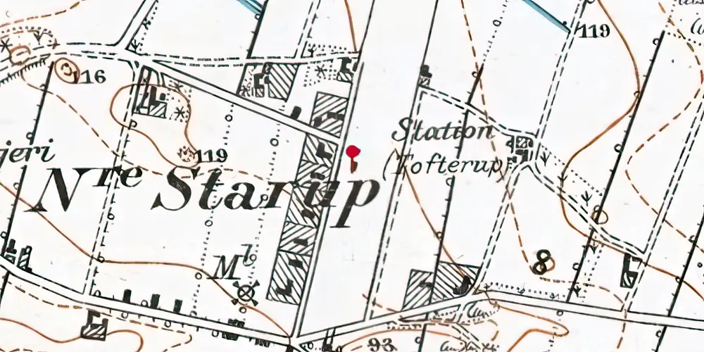 Historisk kort over Tofterup Station