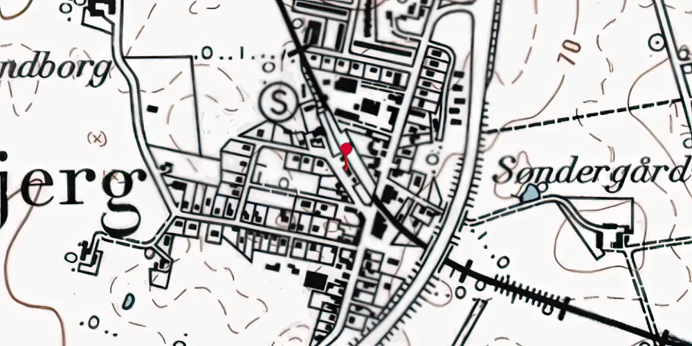 Historisk kort over Tranbjerg Station [1884-2016]