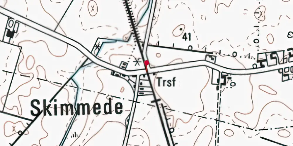 Historisk kort over Skimmede Trinbræt