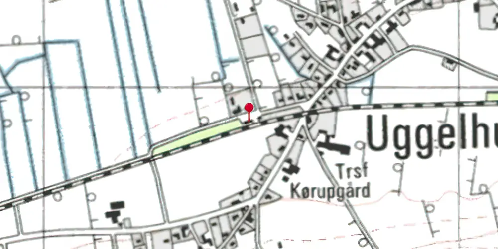 Historisk kort over Uggelhuse Station Historisk kort over Uggelhuse Station