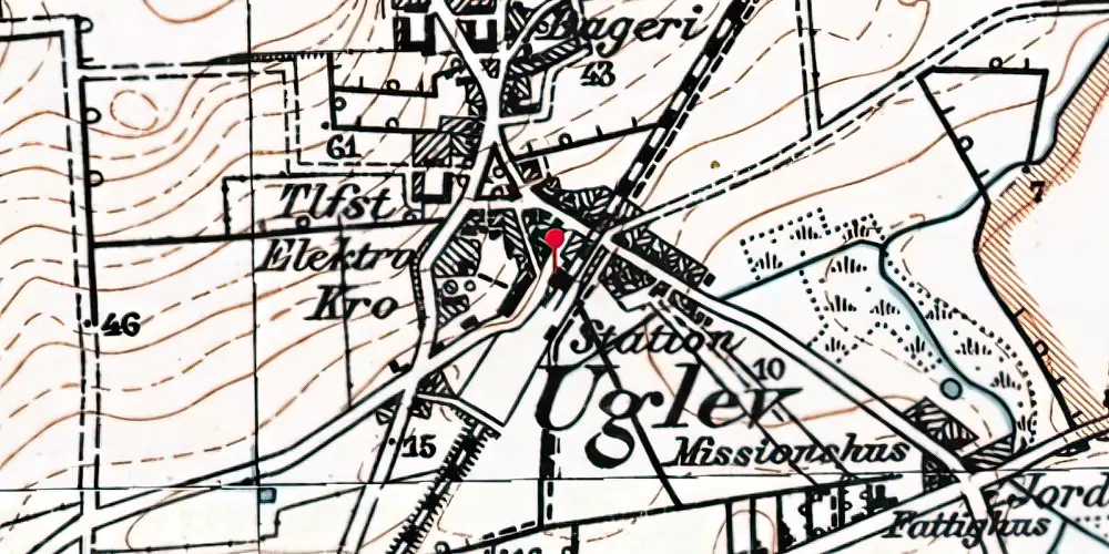 Historisk kort over Uglev Trinbræt