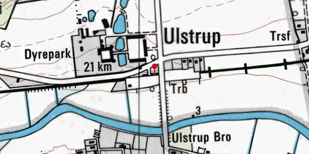 Historisk kort over Ulstrup Trinbræt