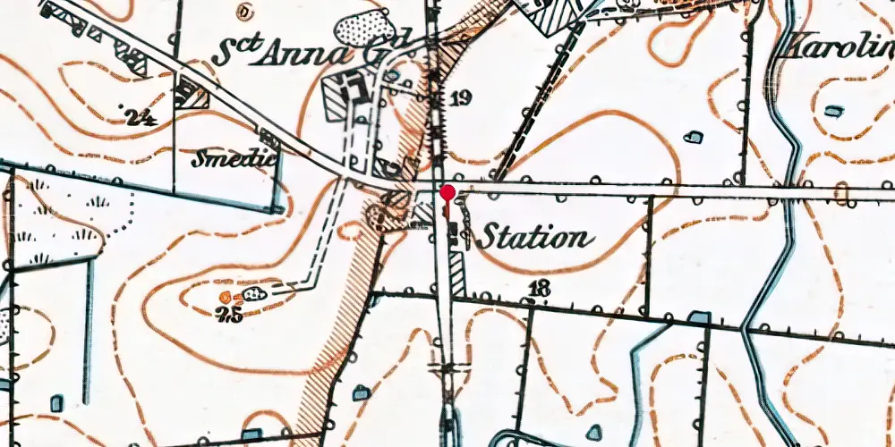 Historisk kort over Vallø Station Historisk kort over Vallø Station