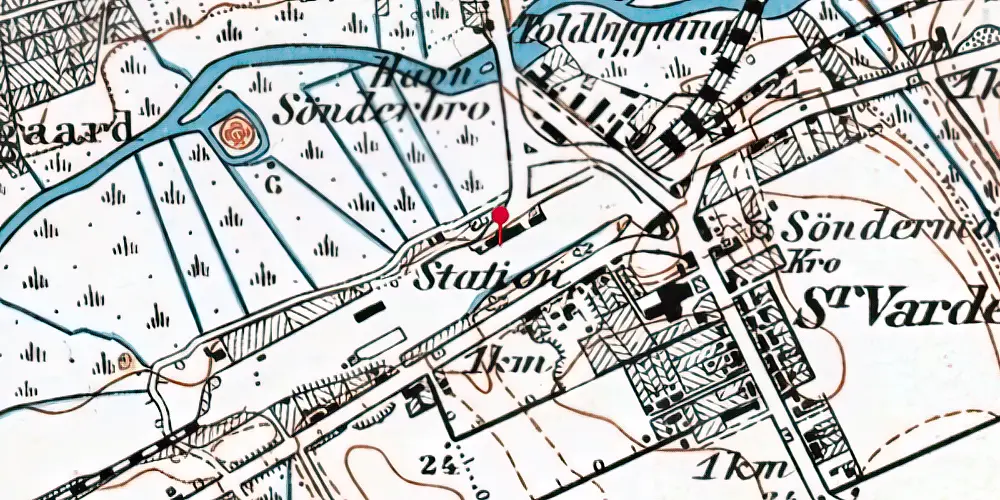 Historisk kort over Varde Station Historisk kort over Varde Station