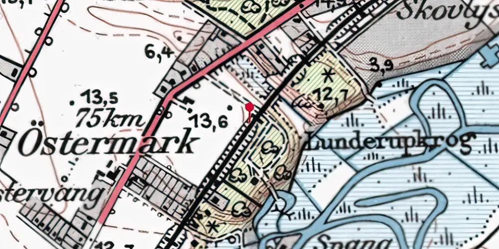 Historisk kort over Varde Nord Trinbræt