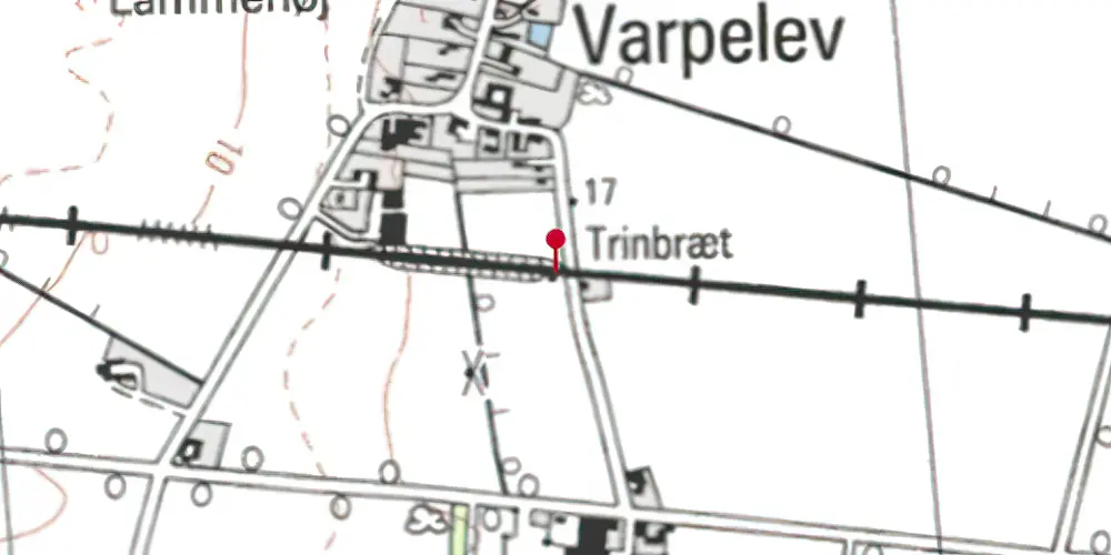 Historisk kort over Varpelev Trinbræt
