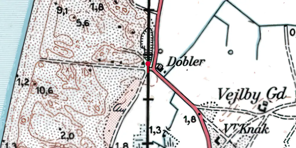 Historisk kort over Vejlby Nord Trinbræt