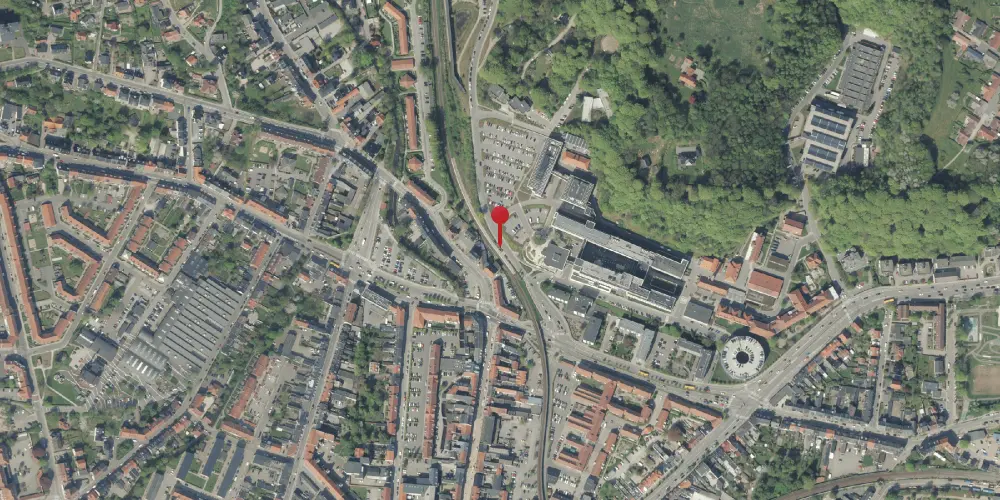 Historisk kort over Vejle Sygehus Trinbræt