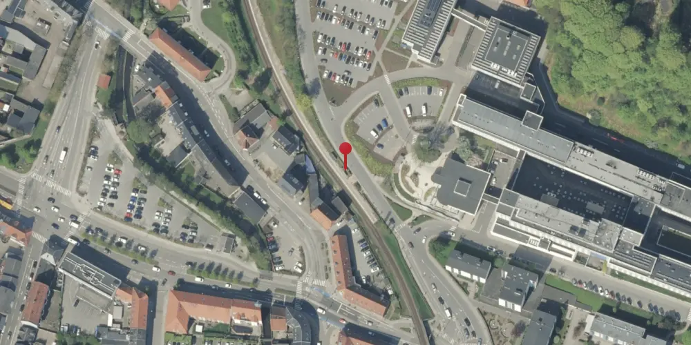 Historisk kort over Vejle Sygehus Trinbræt