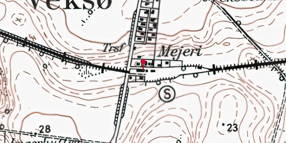 Historisk kort over Veksø Station