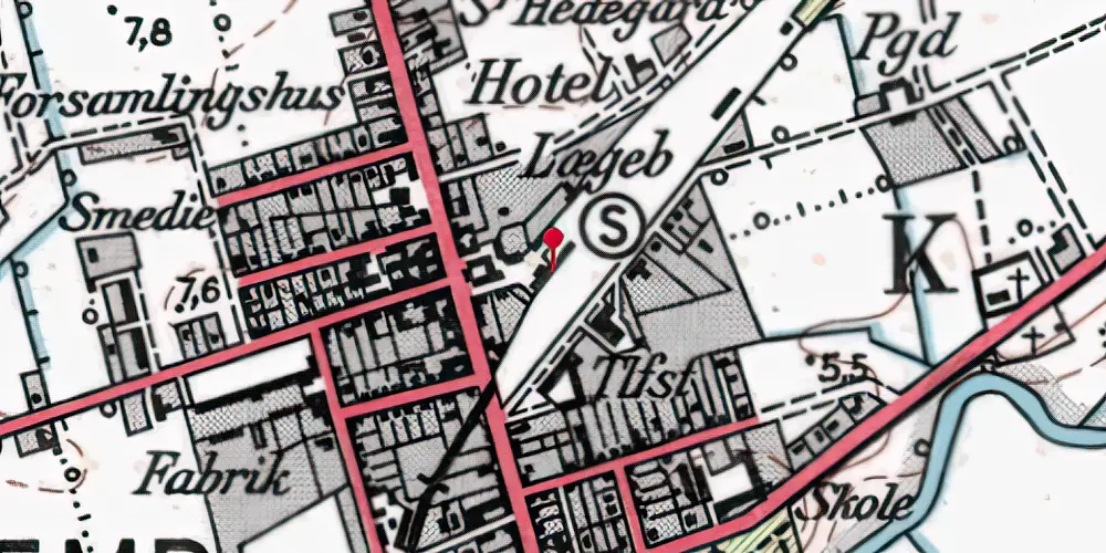 Historisk kort over Vemb Station