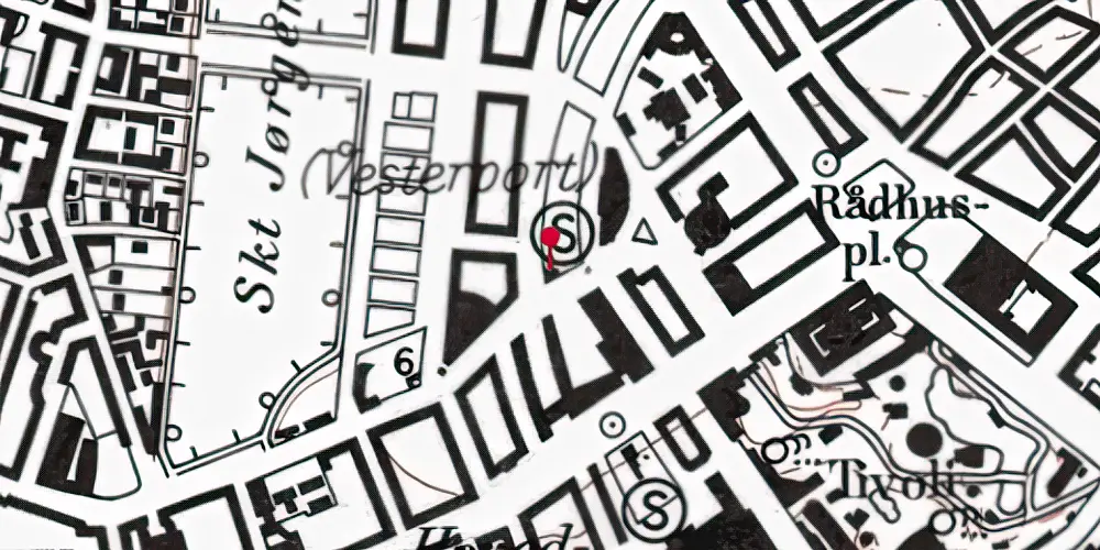 Historisk kort over Vesterport Station