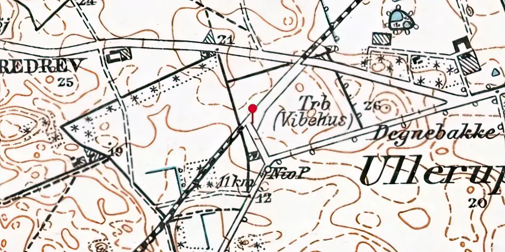 Historisk kort over Vibehus Trinbræt