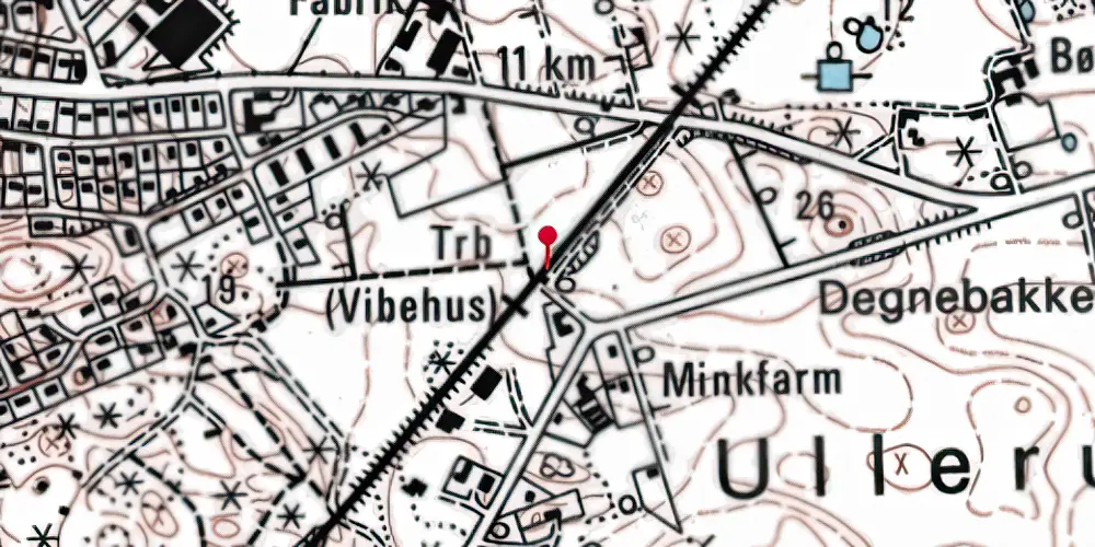 Historisk kort over Vibehus Trinbræt