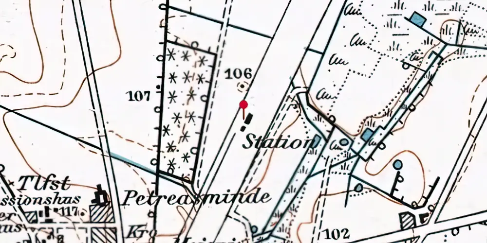 Historisk kort over Videbæk Station Historisk kort over Videbæk Station