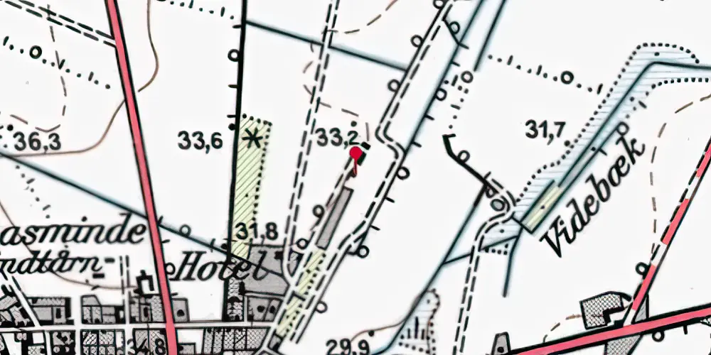 Historisk kort over Videbæk Station Historisk kort over Videbæk Station