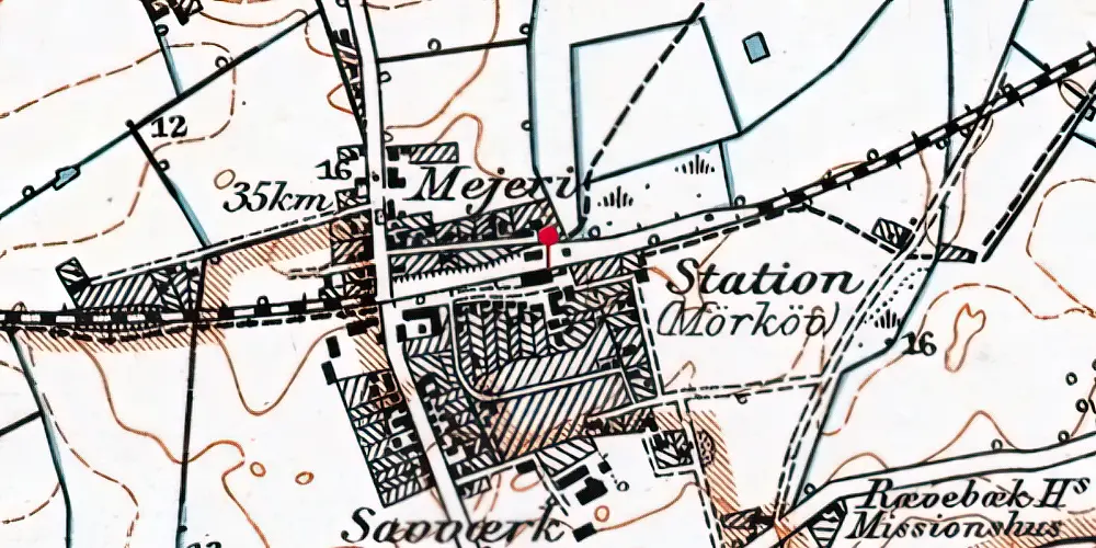 Historisk kort over Mørkøv Station Historisk kort over Mørkøv Station