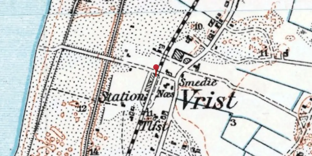 Historisk kort over Vrist Trinbræt