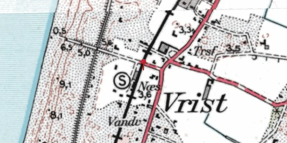 Historisk kort over Vrist Trinbræt