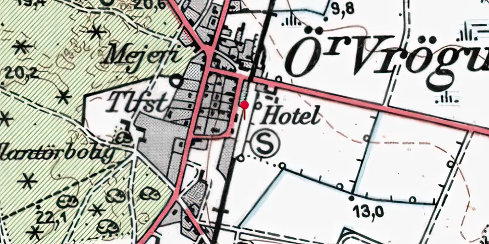 Historisk kort over Vrøgum Trinbræt Historisk kort over Vrøgum Trinbræt