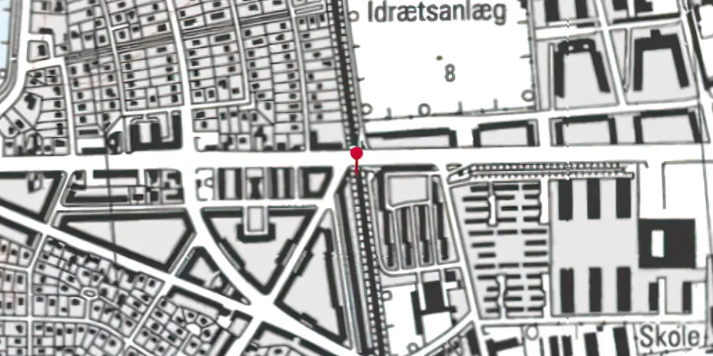 Historisk kort over Ålholm S-togstrinbræt