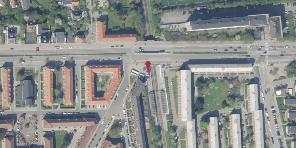 Historisk kort over Ålholm S-togstrinbræt