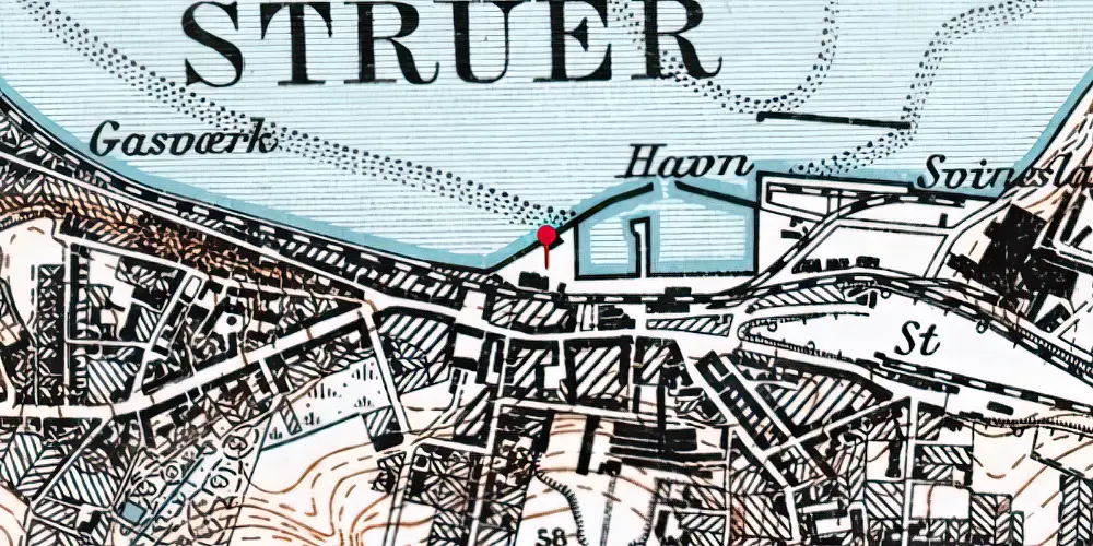Historisk kort over Struer Havneplads Trinbræt Historisk kort over Struer Havneplads Trinbræt