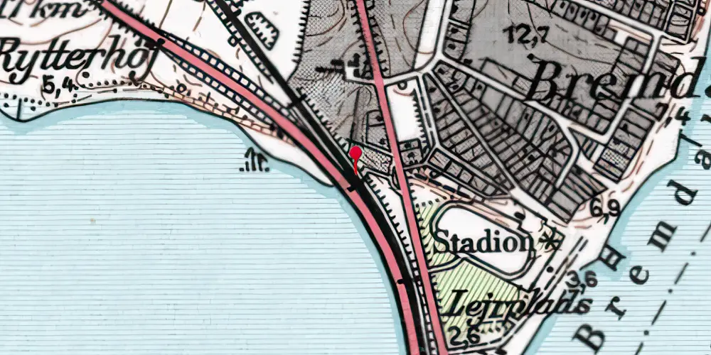 Historisk kort over Bremdal Trinbræt (uofficielt)