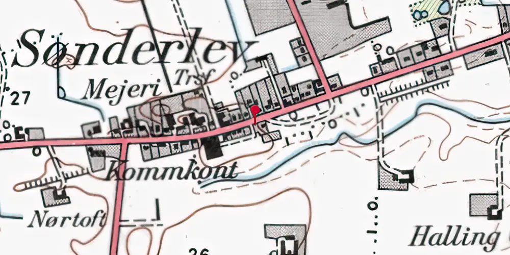 Historisk kort over Sønderlev Station Historisk kort over Sønderlev Station