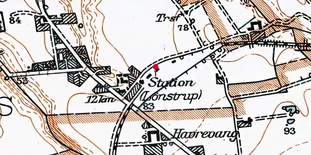 Historisk kort over Lønstrup Station