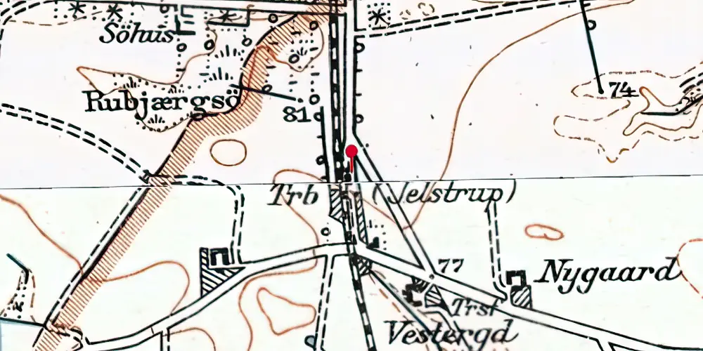 Historisk kort over Jelstrup Station