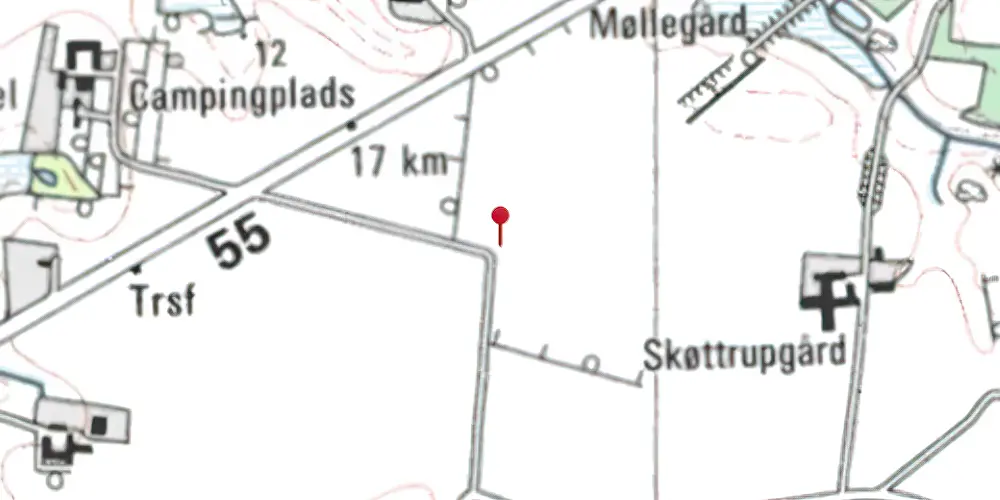 Historisk kort over Skøttrup Trinbræt