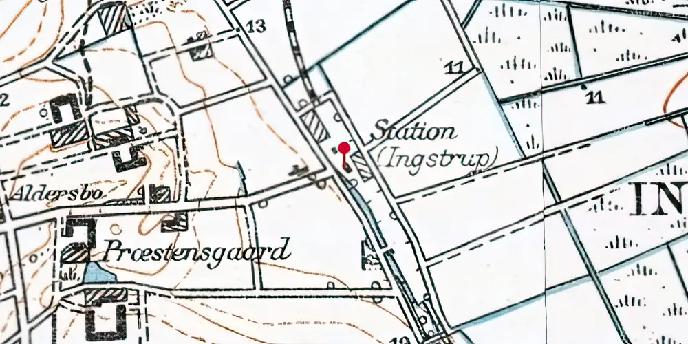 Historisk kort over Ingstrup Station Historisk kort over Ingstrup Station