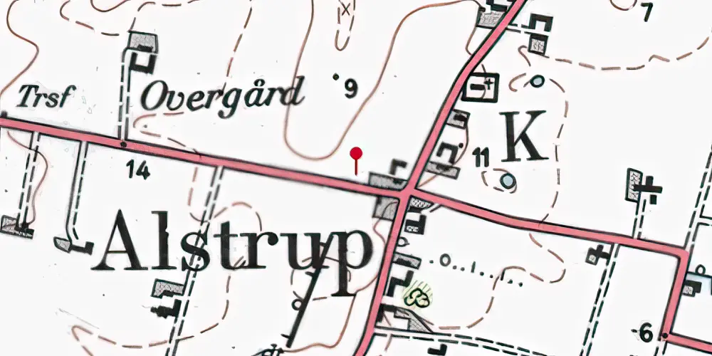 Historisk kort over Alstrup Trinbræt