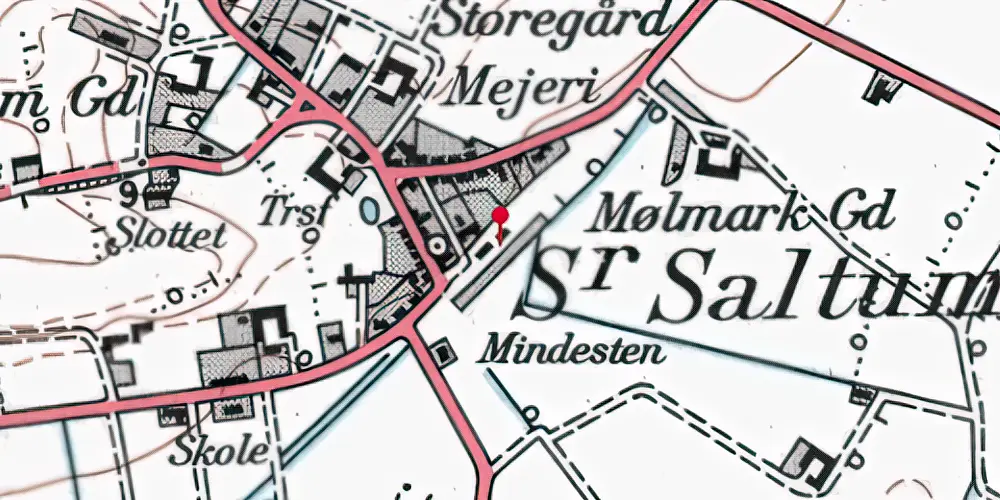 Historisk kort over Saltum Station