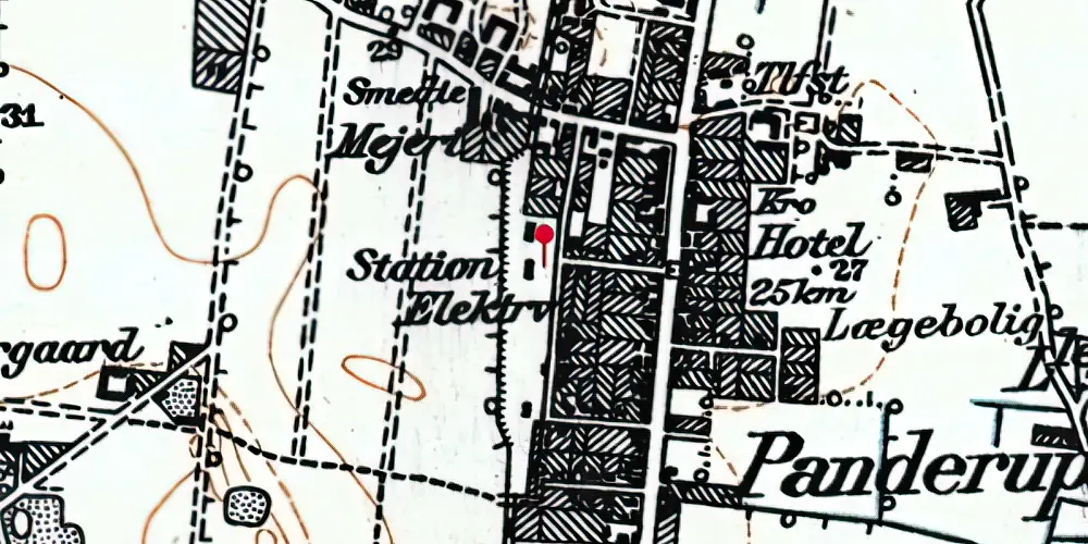 Historisk kort over Pandrup Station