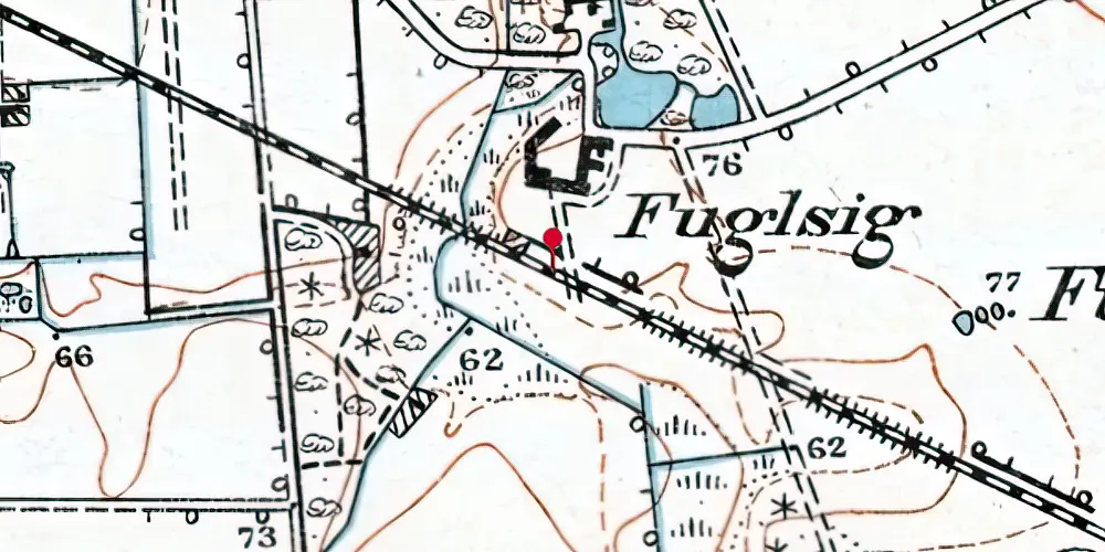 Historisk kort over Fuglsig Trinbræt