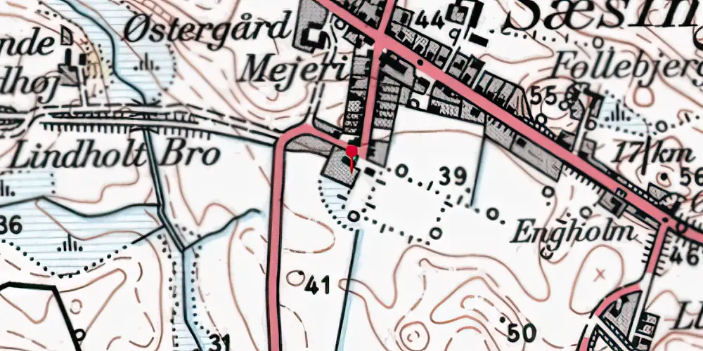 Historisk kort over Sæsing Station