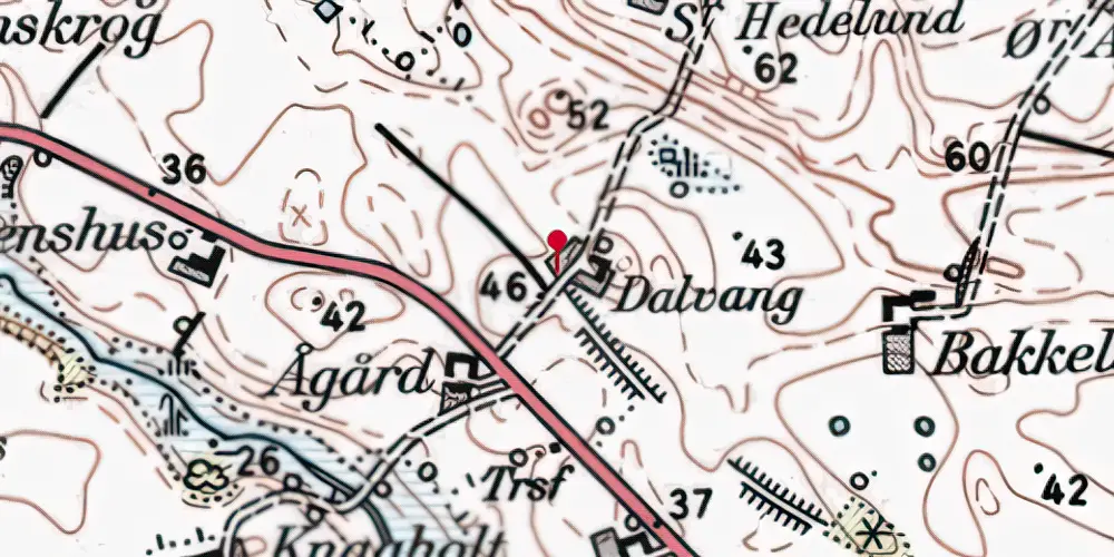 Historisk kort over Dalvang Trinbræt Historisk kort over Dalvang Trinbræt