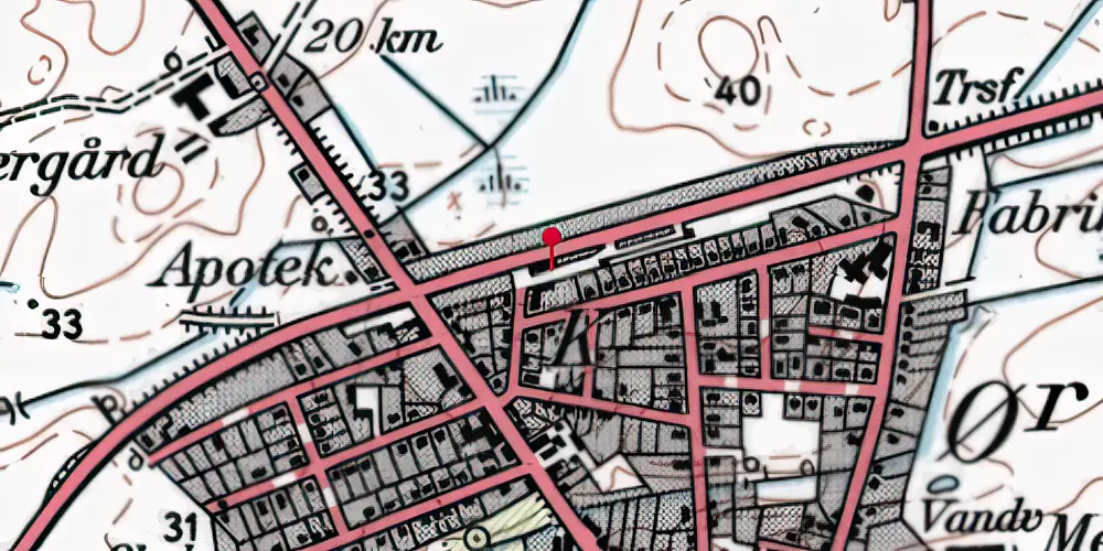 Historisk kort over Østervrå Station