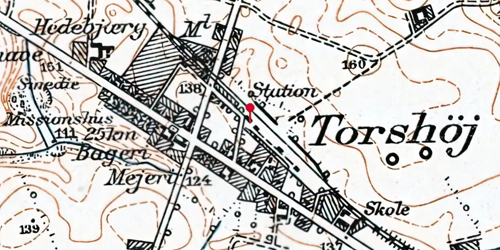 Historisk kort over Thorshøj Station