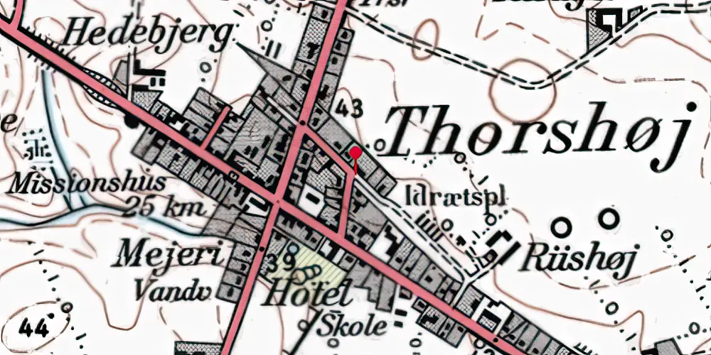 Historisk kort over Thorshøj Station